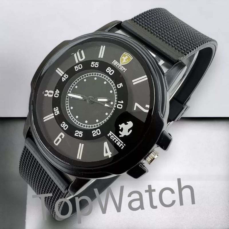 JAM TANGAN ANALOG PRIA FERRARI QUARTZ CASUAL BRANDED