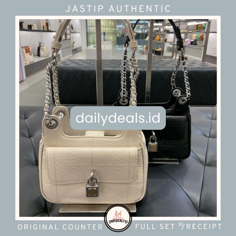 #2-20671608 Suki Crinkle - Jast[p] CK ORIGINAL COUNTER #2-20671608-1 PADLOCK EFFECT SHOULDER BAG TAS