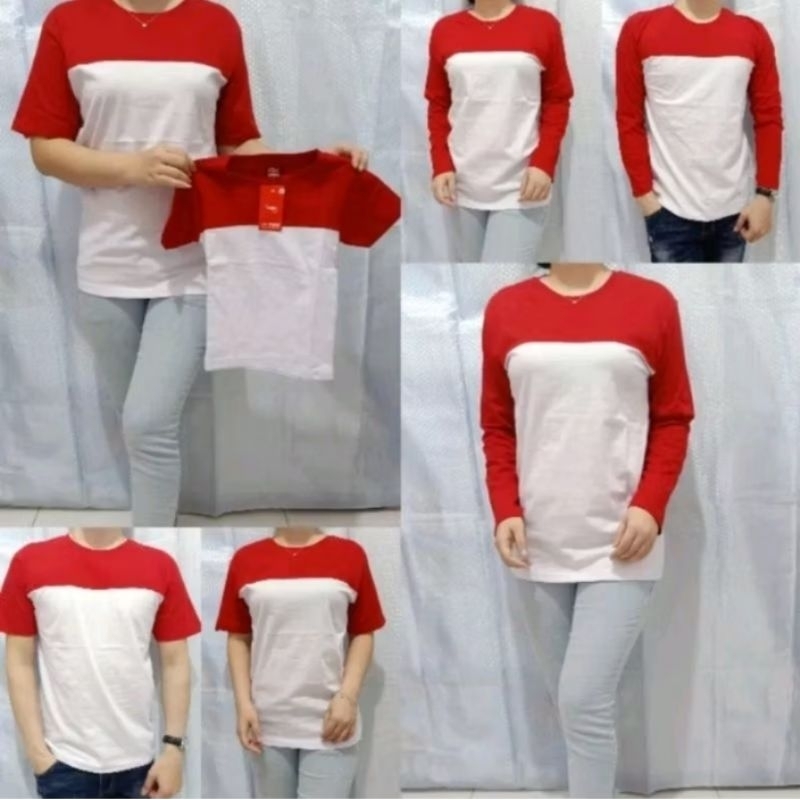 GROSIR Star KAOS MERAH PUTIH KAOS KEREN KAOS KOMBINASI OBLONG MERAH PUTIH POLOS TANPA SABLON PENDEK
