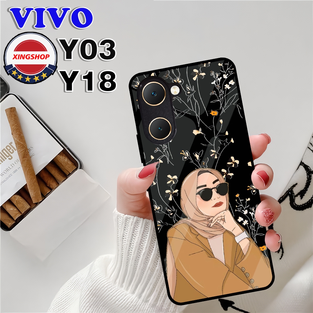 | a92|Case Kilau Vivo Y03 | VIVO Y18 | Casing Hp Vivo | Pelindung Smartphone | Motif hijab