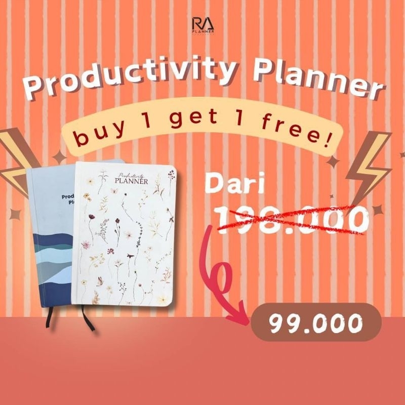 

Productivity Planner undated 6 bulan /Diary/Kado + Free Gift