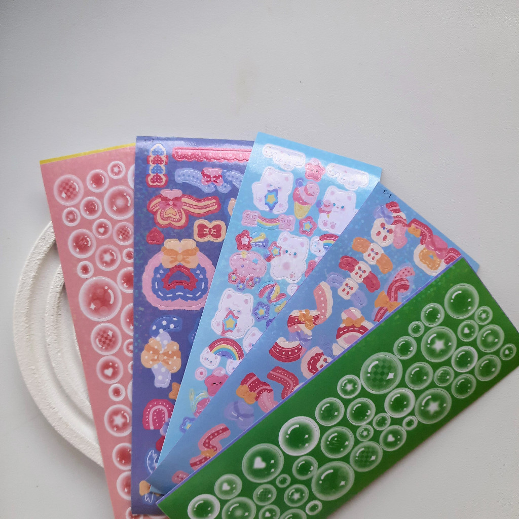 

Sticker DECO cute korea glitter hologram aesthetic scrapbook DIY termurah lucu cantik bling bling