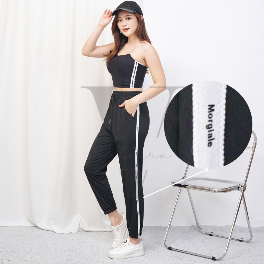 QH 17 - Celana Jogger Sport Bahan Parasut / Celana Jogger Stylish / Celana Jogger Olahraga Wanita /