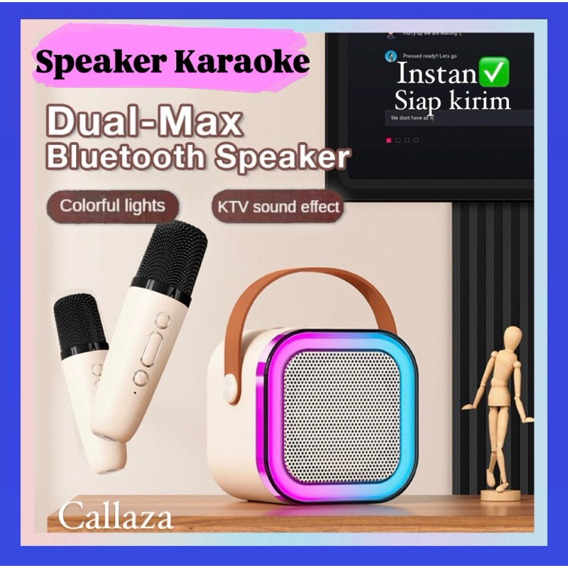 Speaker Bluetooth Karaoke / Karoke Bluetooth Speaker Vinyl Speaker Karaoke 2 Mikrofon Bluetooth Mini