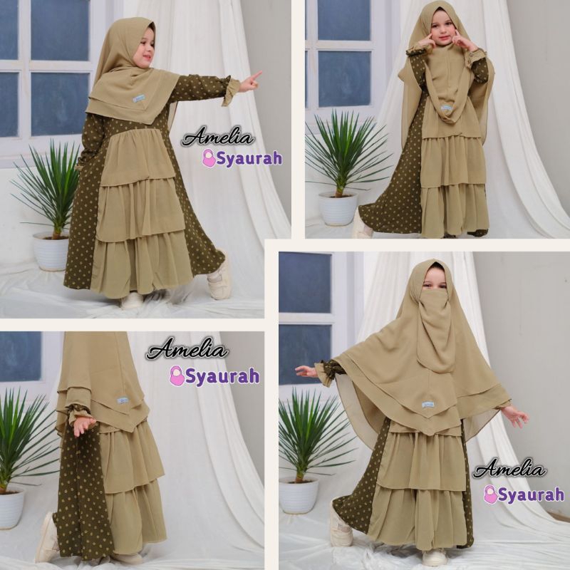 [COD] QUEEN NAYLA KIDS SIZE S-XXL (Usia 3-11 tahun) GAMIS ANAK CADAR TALI
