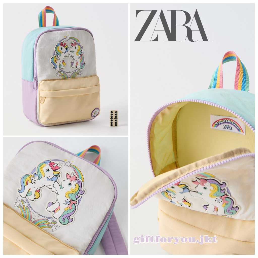 Tas Anak Zara Kids My Little Pony Mini Backpack  Bag Multicoloured Backpack Colorful Mini Tas Ransel