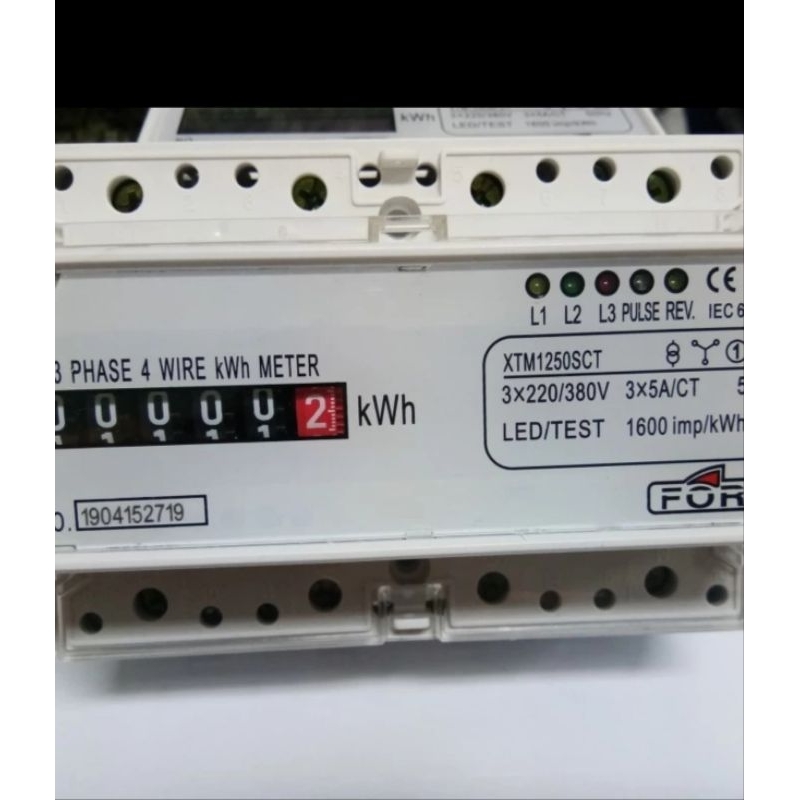 KWH Meter 3 Phase XTM1250SCT Fort CT- 5A / KWH METER FORT 3 Phase CT-5A