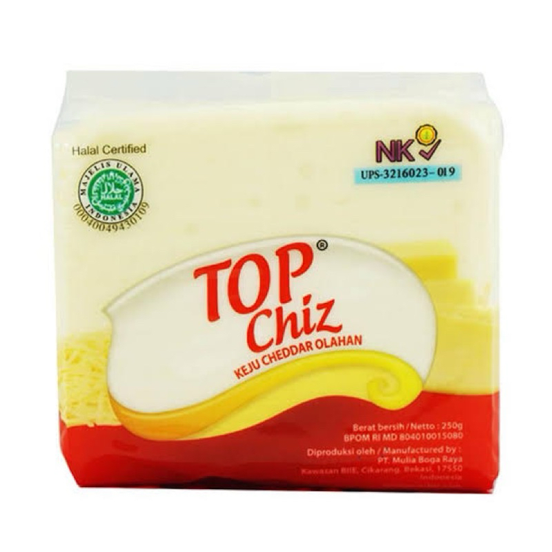 

Keju top chiz 250g / keju cheddar olahan 250g / top chiz 250g