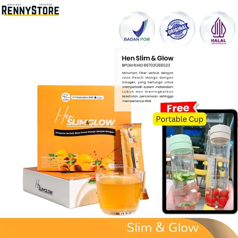 HEN Collagen Slim N Glow Minuman Serbuk Kolagen Fiber Serat Pelangsing Dr.Richard Lee