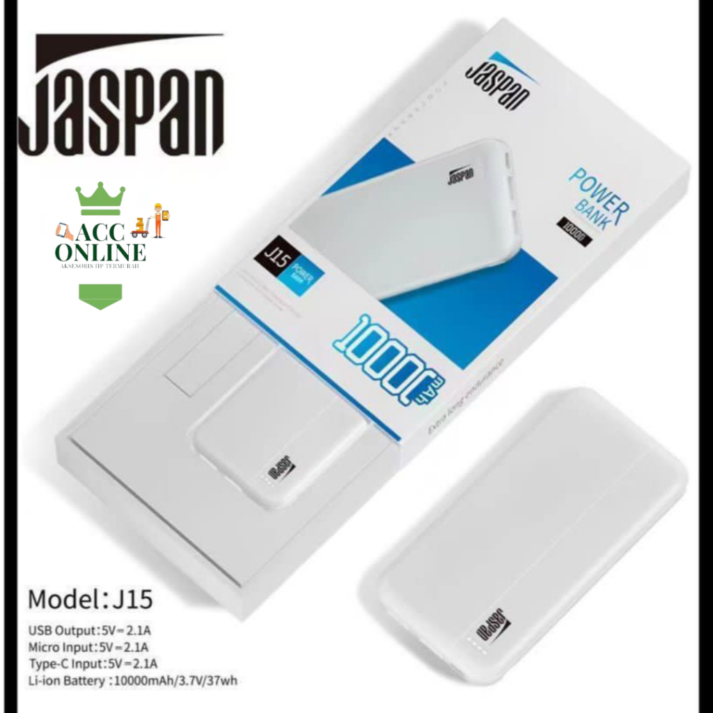 POWERBANK JASPAN J16 10000MAH SUPER FAST CHARGING POWER BANK J-16
