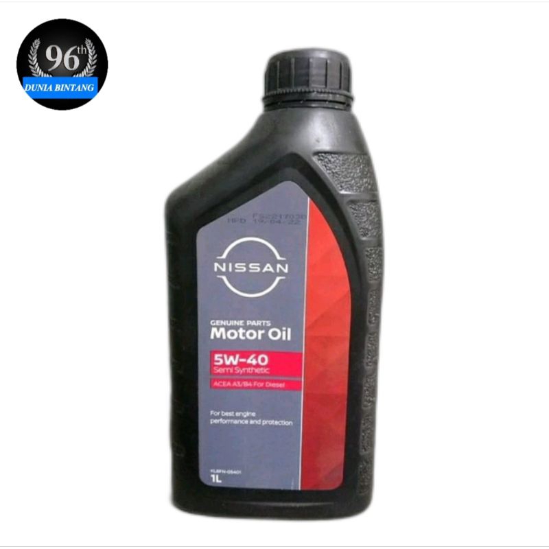 Oli Mesin Nissan 5W-40 Semi Synthetic ACEA AS/B4 Diesel 1Liter Asli