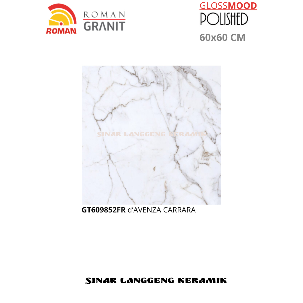 ROMAN GRANIT/GT609852FR d'AVENZA CARRARA/60x60/GLOSSY/LANTAI
