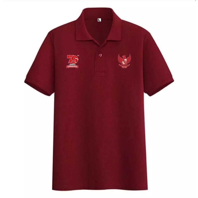 kaos polo merah putih