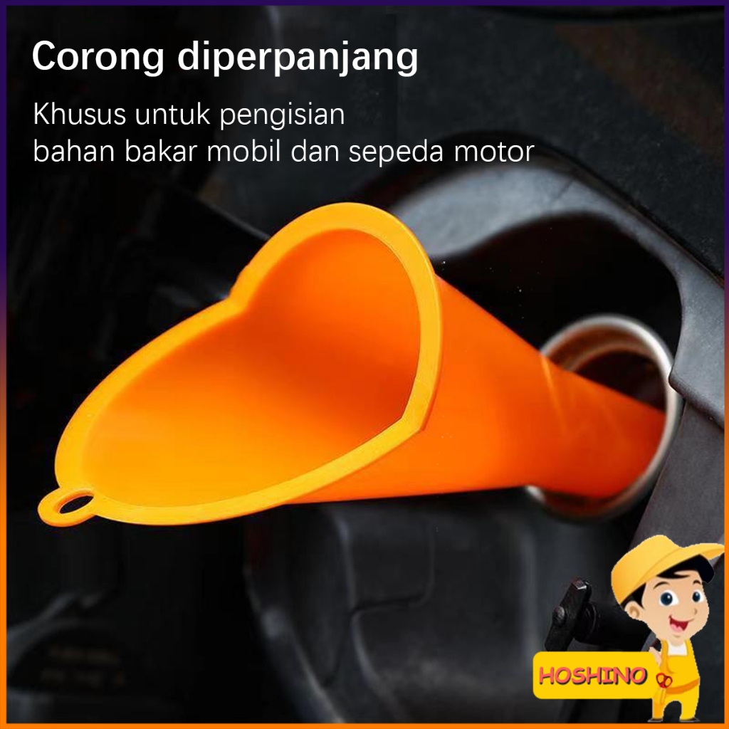 HOSHINO corong oli motor panjang corong pengisian bahan bakar corong plastik panjang long mouth mult