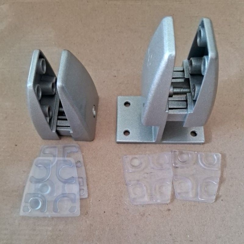 Bracket Ambalan Partisi Sekat Meja Penjepit Kaca Kayu