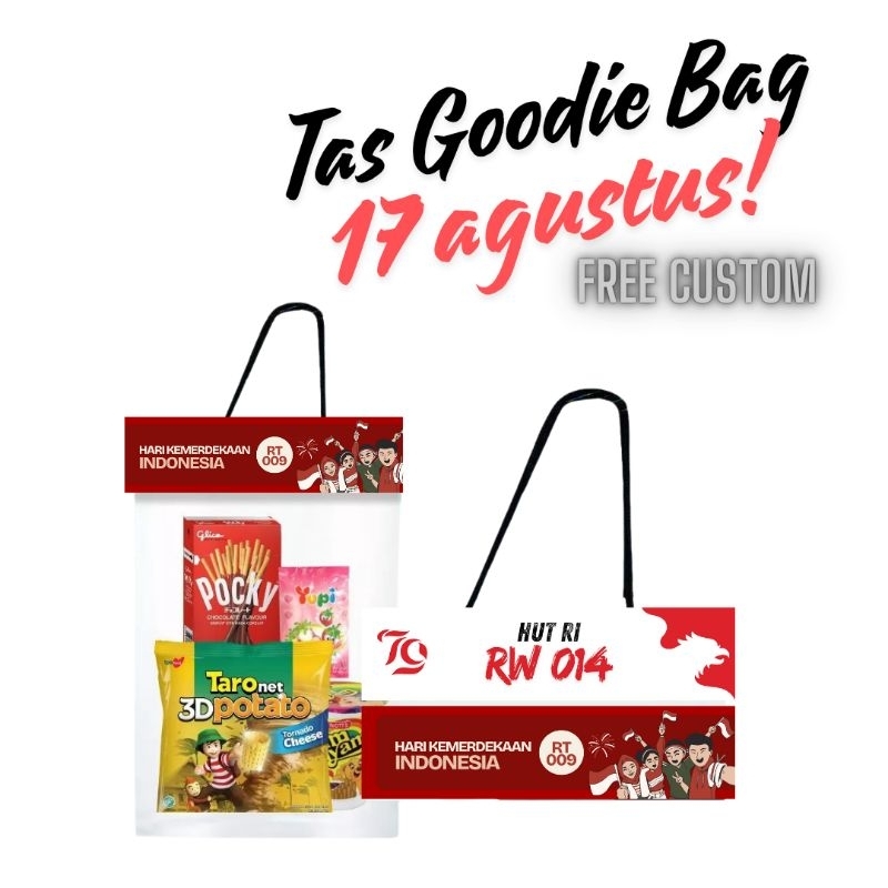 

[isi 3] bisa custom Tas goodiebag Set Plastik Snack 17 agustus