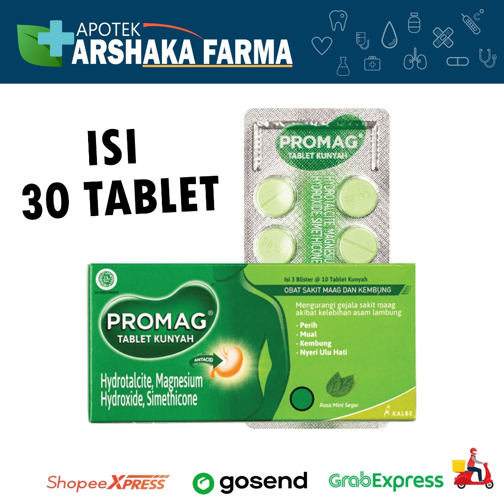 Promag 1 Dus Isi 30 Tablet Obat Mag dan Kembung