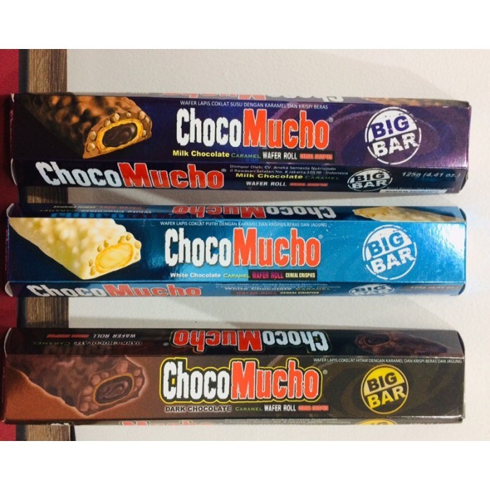 

Cokelat / Coklat / Chocolate Snack Bar Choco Mucho Dark / Hitam, Milk / Susu, White / Putih Chocolate 125 Gram