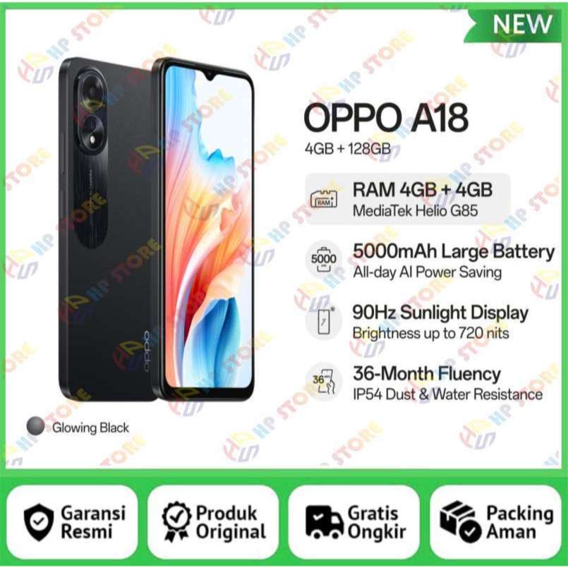 Oppo A18 Ram 4/128GB Garansi Resmi [BARU]