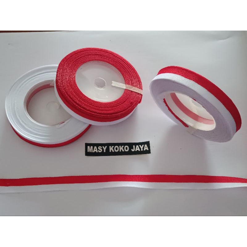 

(Per 1 Meter) Pita Merah Putih 0,5 inch panjang 100cm