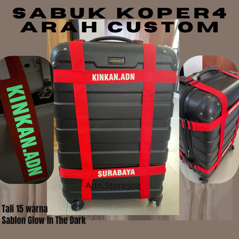 Sabuk Koper Pengaman Koper Strap Koper Custom Nama Umroh Naik Haji Travelling