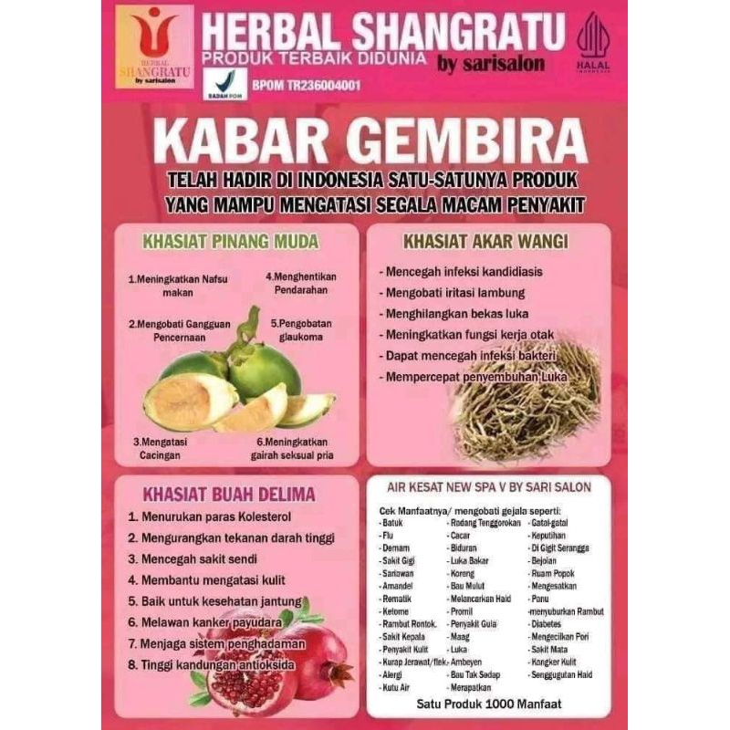 

Air kesat herbal herbal shangratu