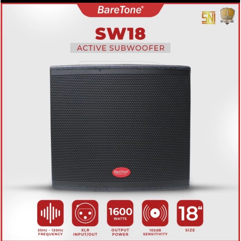 Speaker subwofer subwoofer aktif Baretone 18" SW18
