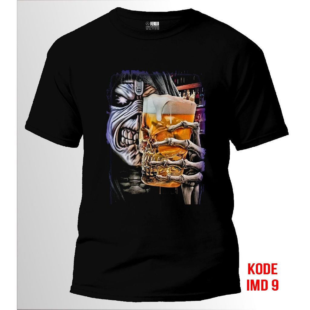 kaos band Iron Maiden T-shirt pria wanita bahan original 24s
