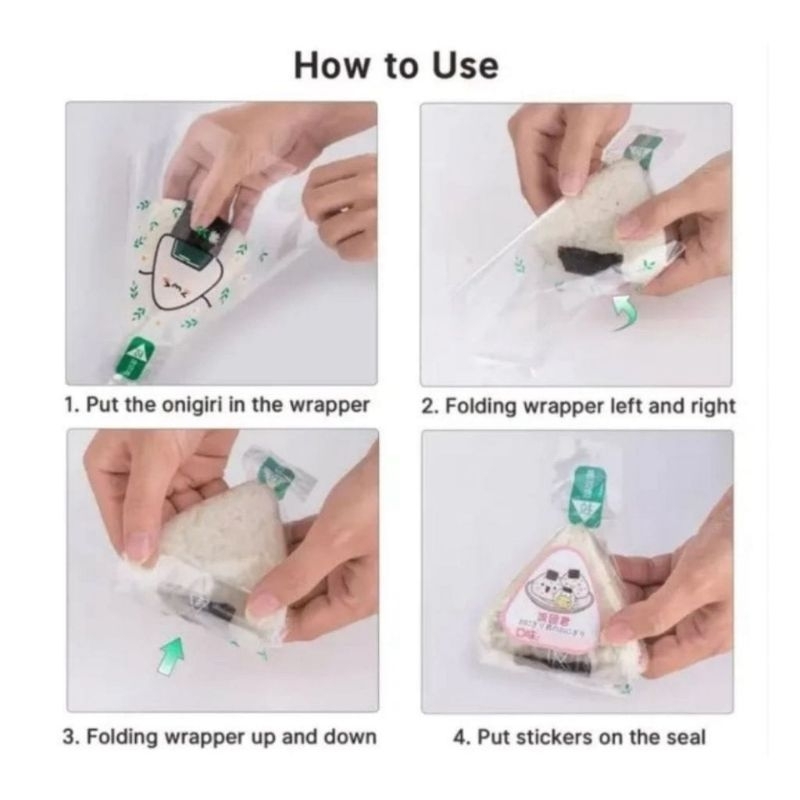 

Plastik kemasan OPP segitiga untuk onigiridengan design yang lucu