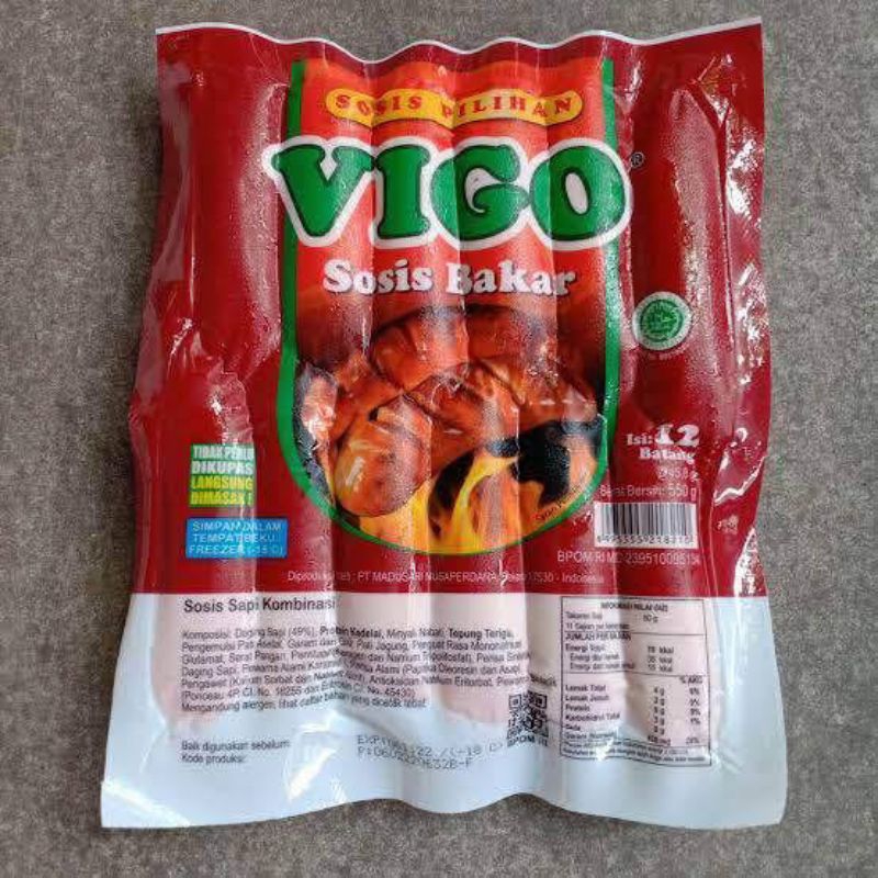 

Jual Sosis Bakar Vigo 550Gr Isi 12 pcs