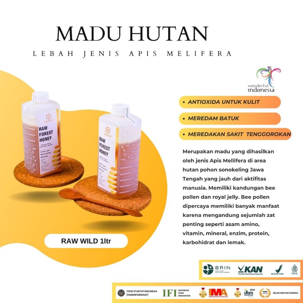 

Raw Forest Honey Imago - Madu Hutan Murni/ Honey/ Madu Asli/ Madu Premium/ 1Liter