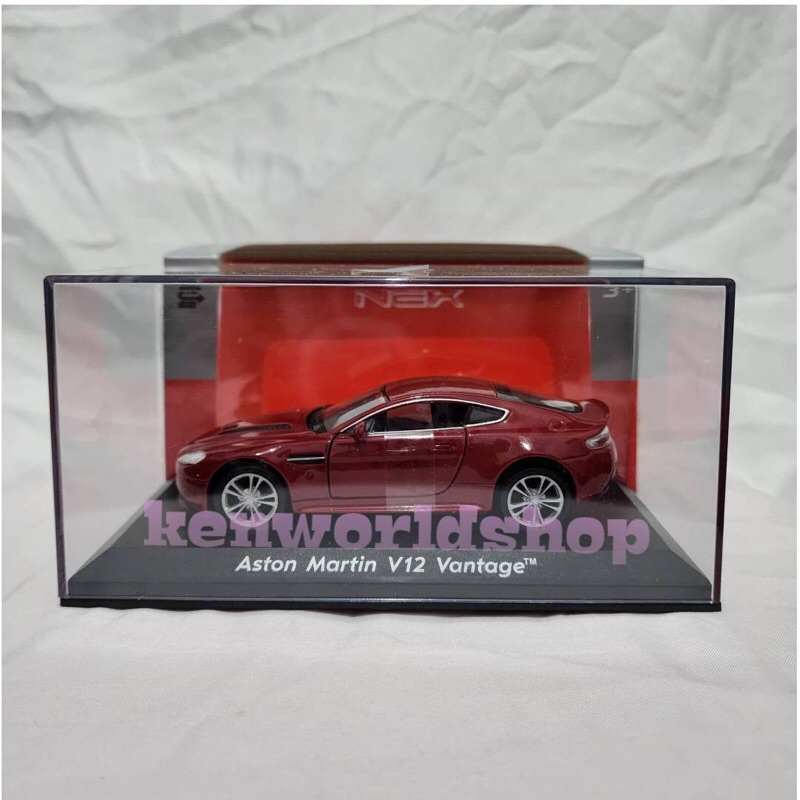 Diecast Welly Nex Aston Martin V12 Vantage Merah 1/32 [Box Akrilik]