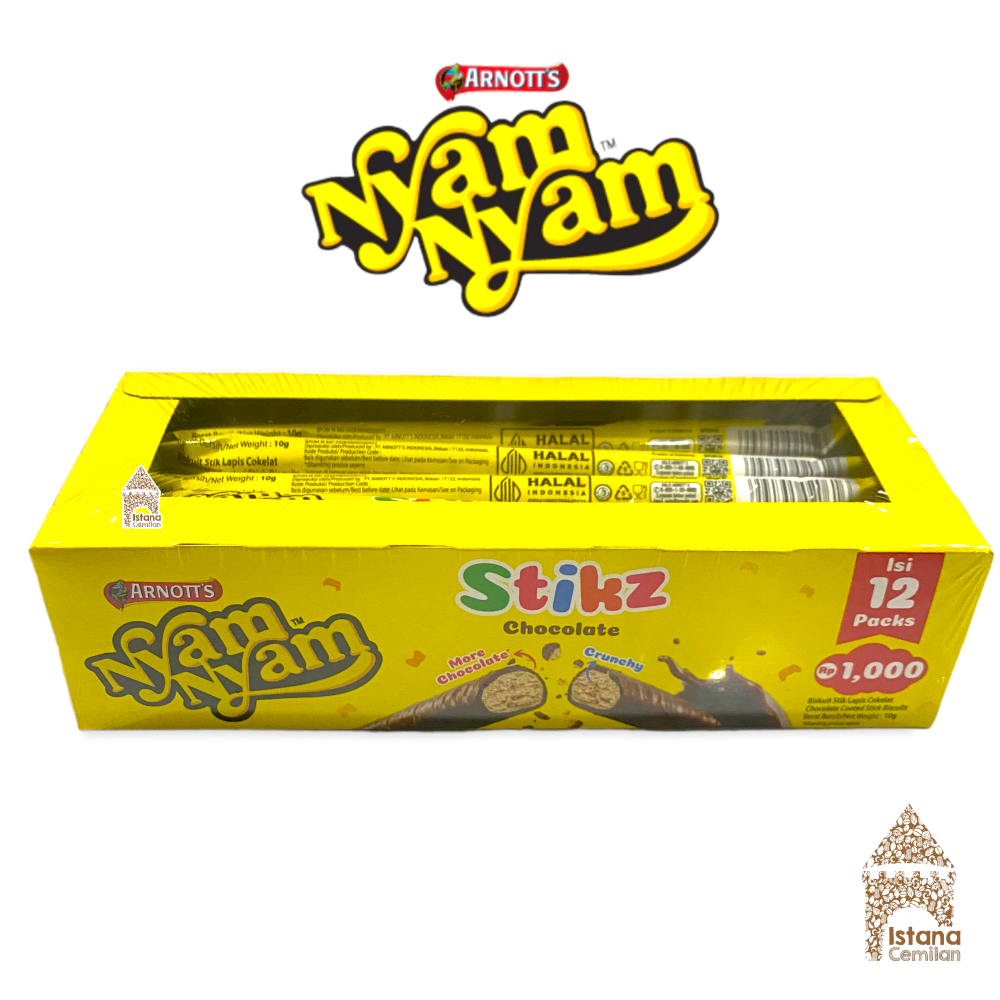 

Nyam Nyam STIKZ Chocolate Biskuit Cokelat PACK (isi 12 pcs)