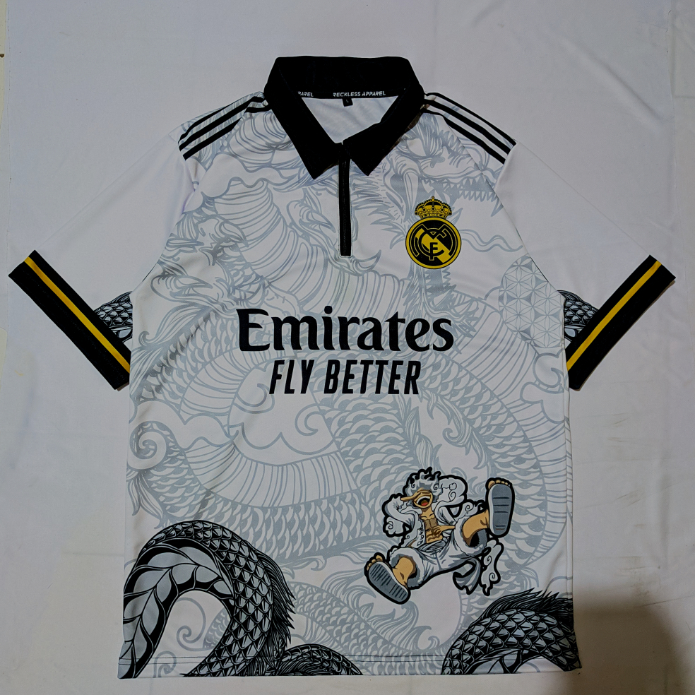 RECKLESS - Jersey Polo Zipper Real Madrid x One Piece Vintage Retro