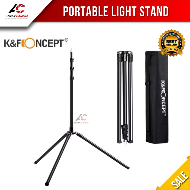 KNF Lightstand Portable KF3409 -For Flash LED Light Stand Tripod K&F Heavy Duty