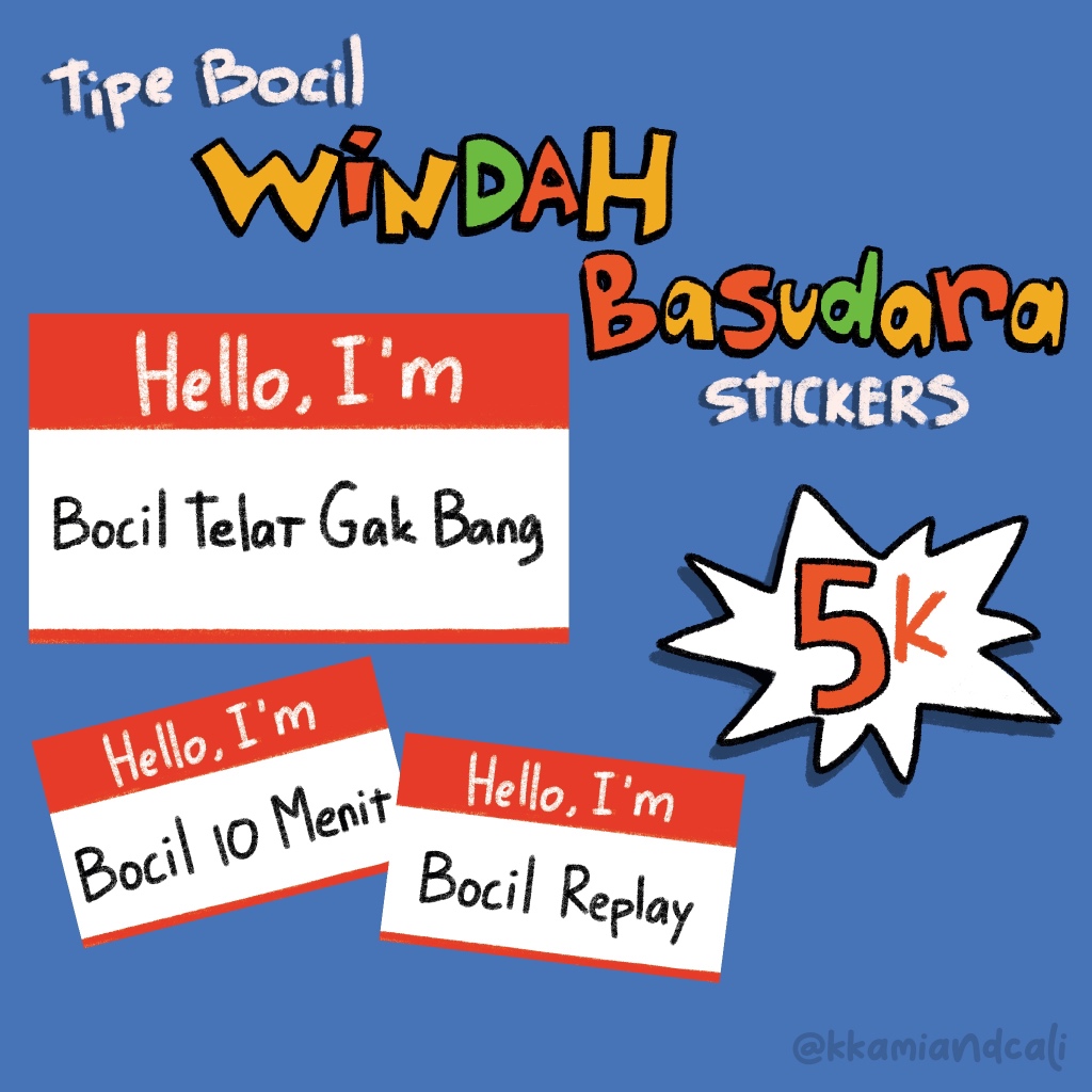 

Windah Basudara Bocil ID Card / Identification Card / Name Card / Name Tag / Hello I’m Sticker | Stiker Bocil Windah Basudara / Stiker Name Tag / Nama / Absen Bocil / Stiker Bocil Replay / Ngeyel / Simulator / Pembaik