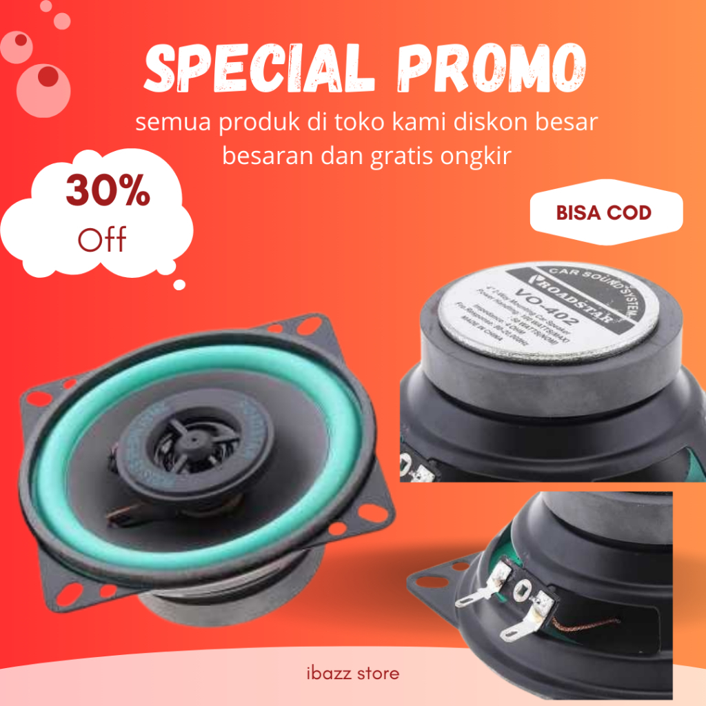 (1 PCs) Speaker 4/5/6 inch spiker speker pintu mobil roadstar termurah bergaransi super bass avanza 