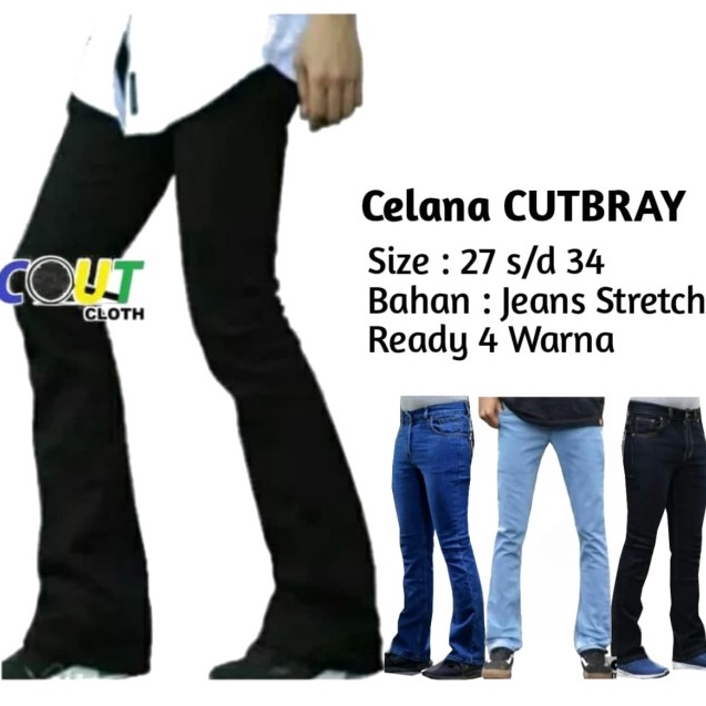 Celana Cutbray Celana Jeans Cutbray Model Cutbray pria  Hitam 27