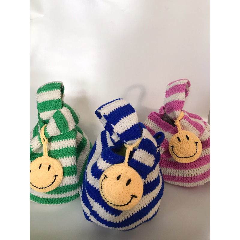 Crochet Stripes Knot Bag