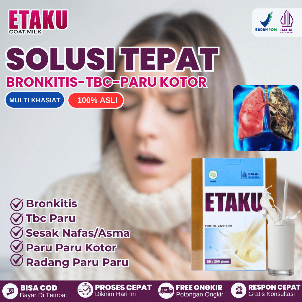 

Obat Bronkitis Paru Paru Kotor Tbc Sesak Nafas Radang Infeksi Saluran Pernapasan Asma Susu Etaku