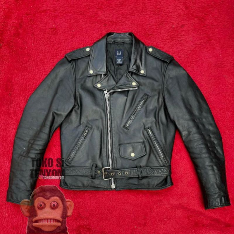jaket ramones kulit asli brand GAP original