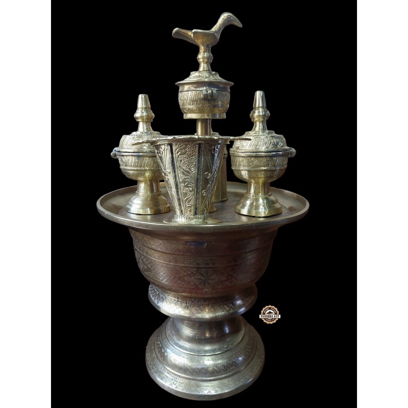 Kinangan PALEMBANG / BANJAR burung ENGGANG ukir kuningan KUNO