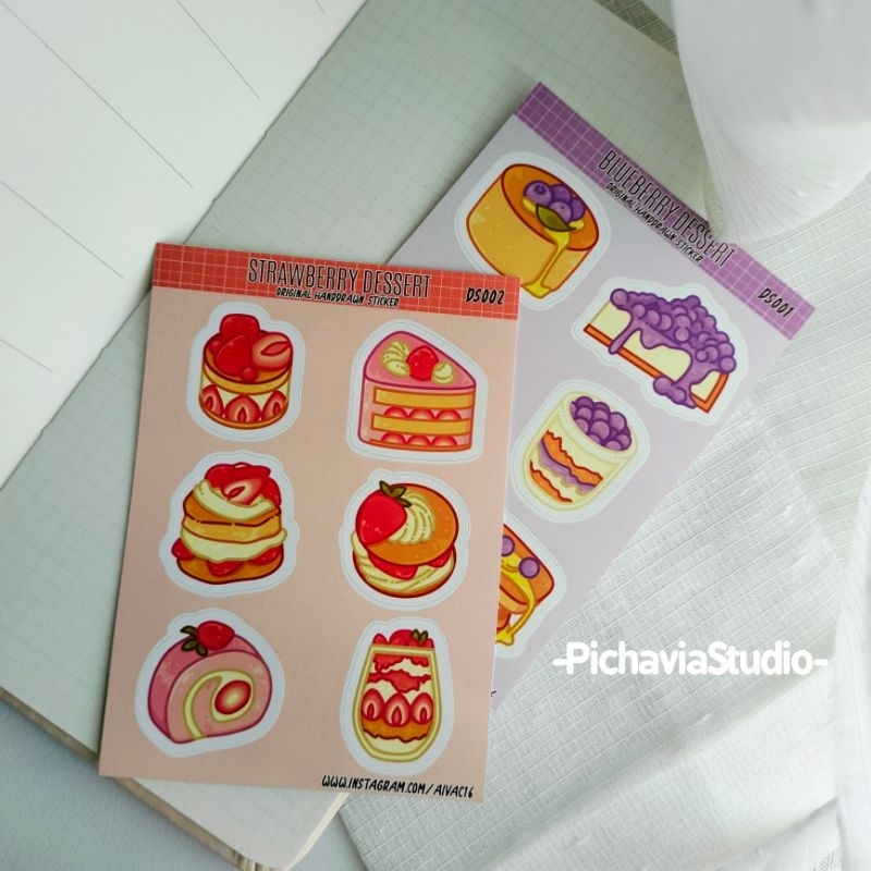 

Sticker Dessert - Sticker sheet, sticker kiss cut, sticker pack, sticker cake