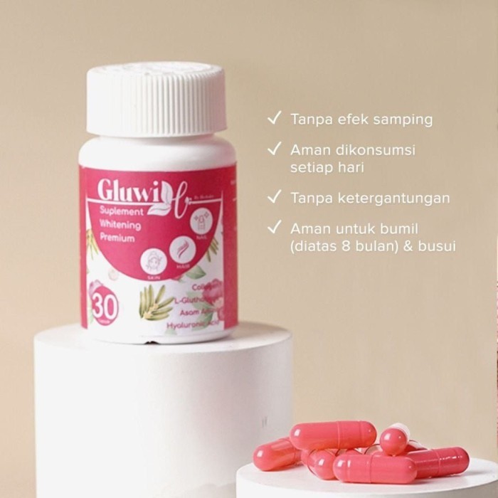 HERBAMOUR - GLUWI KOLAGEN KAPSUL SUPLEMEN PEMUTIH BADAN HERBAL PREMIUM COLLAGEN WHITENING