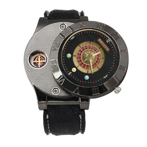 Jam Tangan Korek Api Elektrik CASINO ROULETTE Pria Unik Dewasa Usb Charger