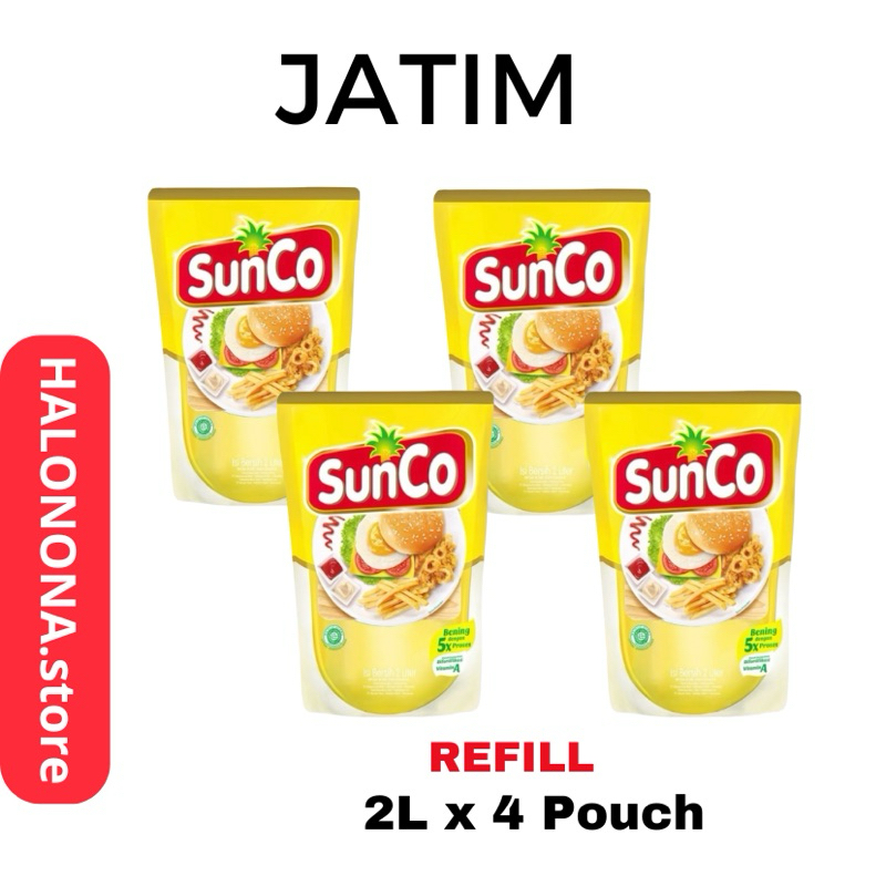 

[JATIM] MINYAK GORENG SUNCO 2L x 4 pouch