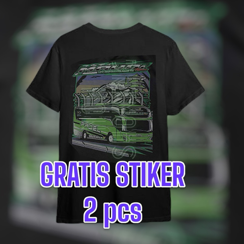 Kaos Bus Maudi Jet Bus 5 Free Sticker Baju Anak Unisex