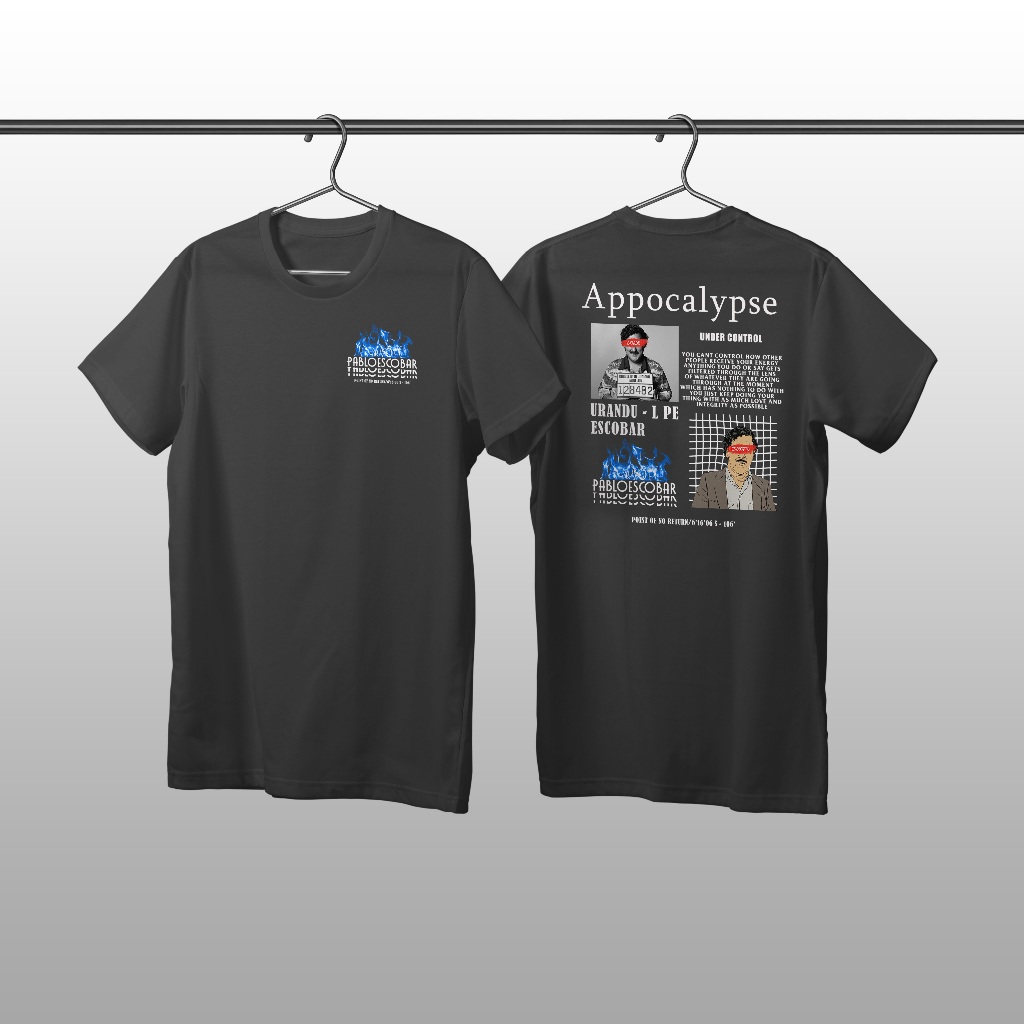 Kaos Distro Original Workout Streetwear Kaos Pablo Escobar Volt 2 T-Shirt Pria Atasan pria Fashion P