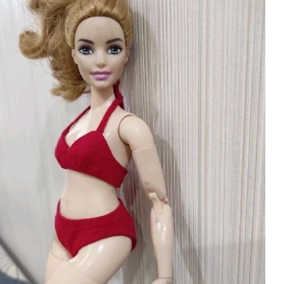 Miniekoo Baju Boneka Berbi Curvy Bikini Handmade