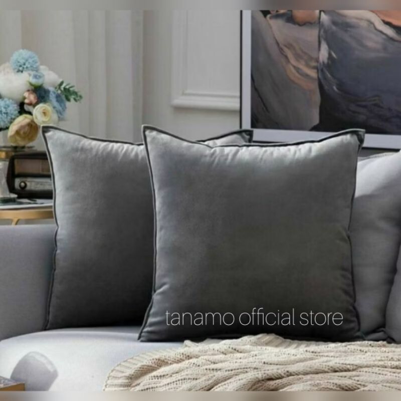 sarung bantal sofa polos ukuran 60x60 // bahan suede premium // bisa kustem ukuran // terima pesanan